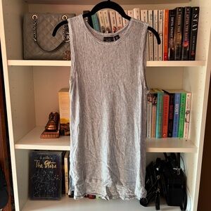 Willi Smith Blue White Striped Linen Tank Size Small